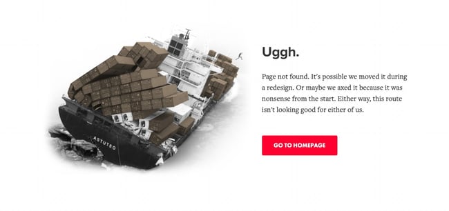 404 error page example from the website astuteo