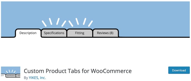 product page for the wordpress tab plugin custom product tabs for woocommerce