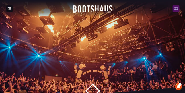 homepage for the nightclub website bootshaus