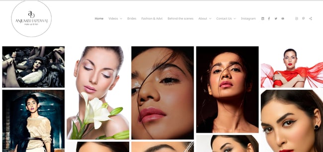 makeup artist website, Anjum Bharadwaj