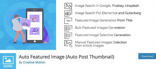 WordPress featured image plugin, Auto Featured Image