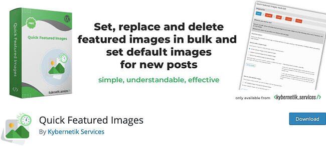 WordPress featured image plugin, Quick Featured Images