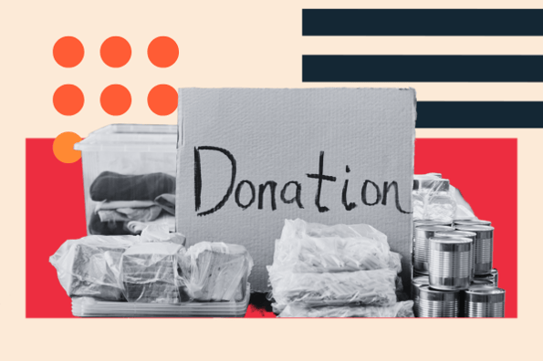 donations bin on a charity website