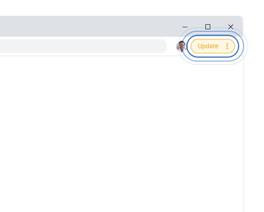 Update button in Google Chrome browser