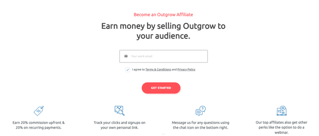 outgrow affiliate selling program