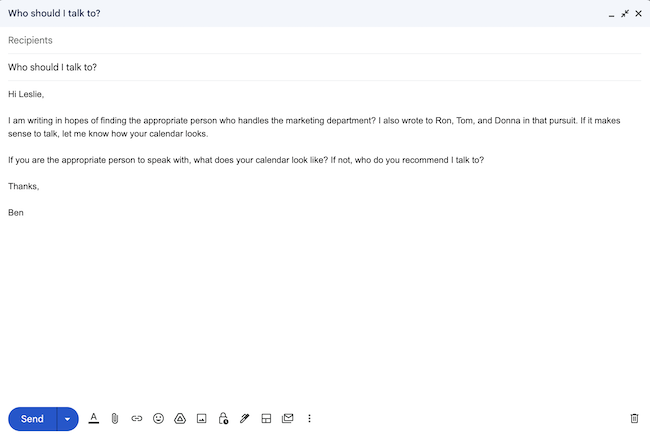 Example of B2B email to land a meeting with anyone