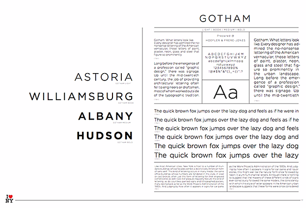 me encanta la tipografía de la guía de estilo de la marca new york