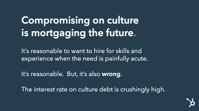 Company values examples: HubSpot, culture debt