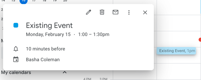Edit an existing meeting in Google Calendar