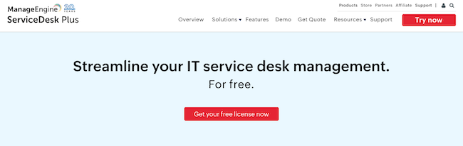free help desk software: manageengine servicedesk plus