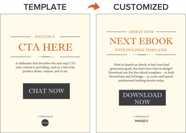 example of including a call to action within an ebook template