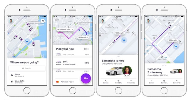 Data stream example with Lyft interface