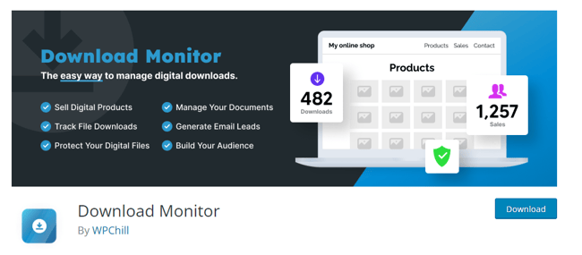 download manager wordpress, Download Monitor lets you manage downloads directly from a familiar WordPress interface