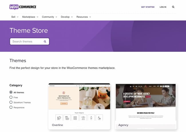 WooCommerce store offers themes to help you quickly start and customize an online store