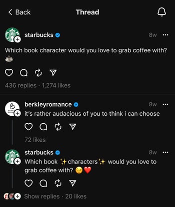 what to post on threads, starbucks example