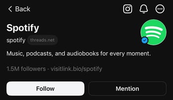 brands to follow on threads, spotify