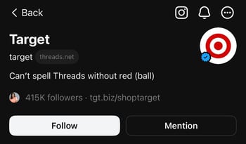 brands to follow on threads, target