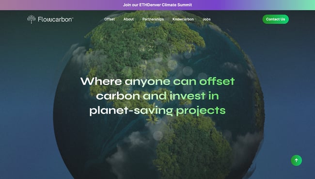 Financial website design example from Flowcarbon