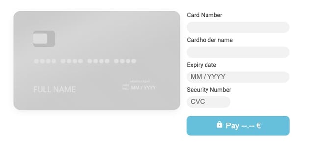 interactive credit card graphic for payment 