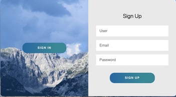 signin/signupup template with input fields for username, email and password