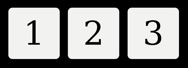 three numbered html blocks displayed horizontally