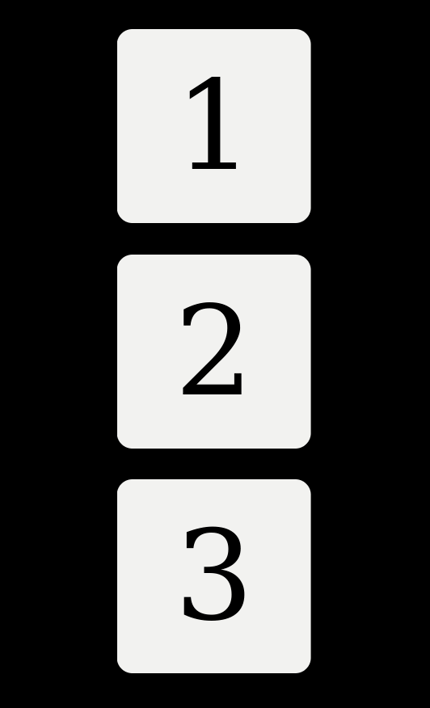 three numbered html blocks displayed vertically