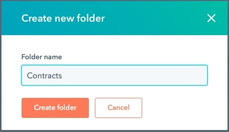 Creating a folder in a HubSpot document library