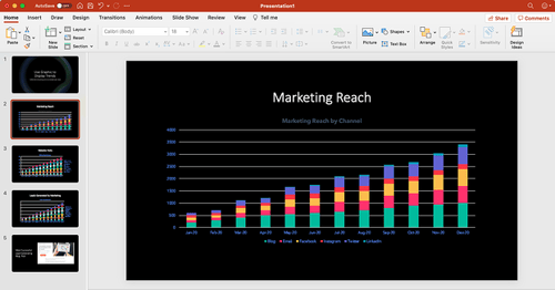free marketing template graphs in PowerPoint