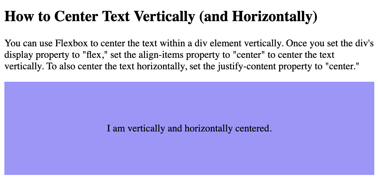 center justify text css