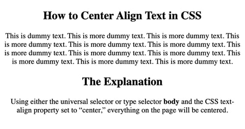 How to Center Text in CSS