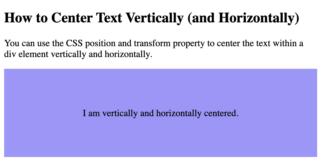 how to center vertically and left justify text in html