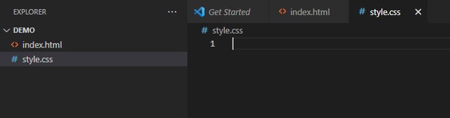VS Code with style.css file