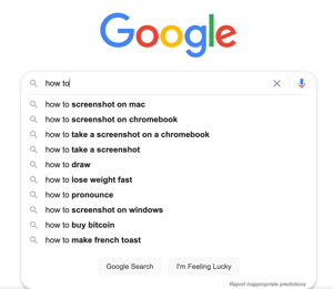 someone searching "how to" on Google