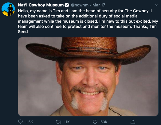 social media crisis examples: National Cowboy Museum