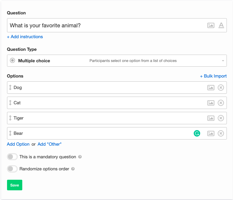 Answer options. Answer options
