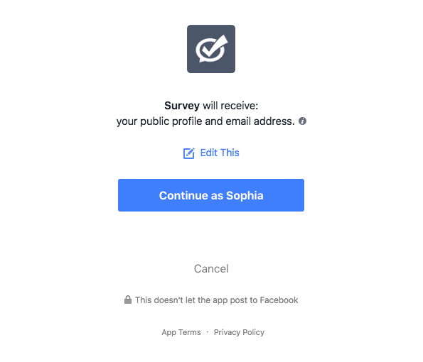 how to create a poll on facebook step 3: give poll permissions to use your profile information