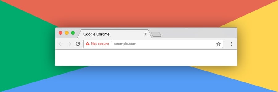 a not secure warning in a google chrome browser window