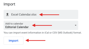 Import Excel Calendar in Google Calendar