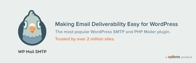wordpress not sending email: wp mail smtp download page banner