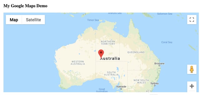 google map image of australia