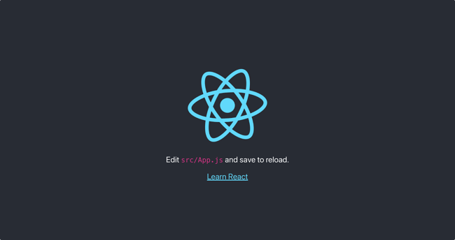 development server page for react opened in localhost