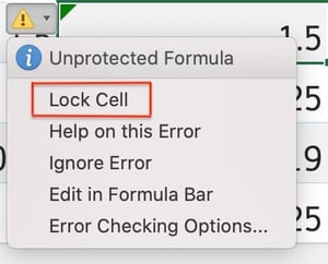 How to Protect Formulas in Excel step 2
