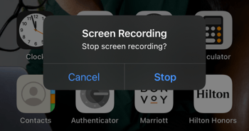 How to Record Screen on iPhone and iPad: Step 3 Click on Stop Recording