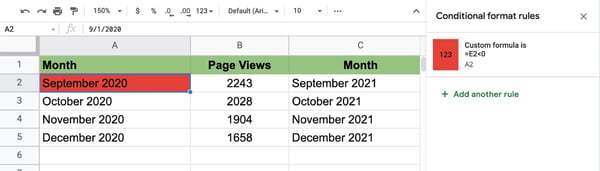 conditional formatting based on another cell value step 5