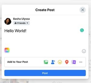 How to write a status or post for a facebook beginner