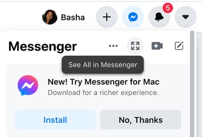 كيف تجد Facebook messenger