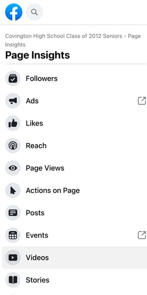 cách truy cập phân tích video trên trang doanh nghiệp facebook: Bước 2