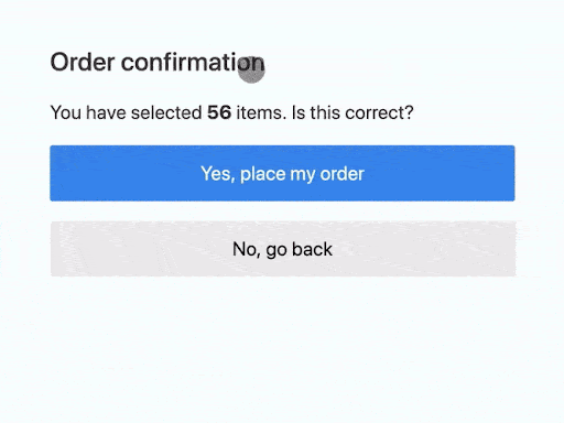 gif of an unexpected layout shift that causes the user to select the wrong button