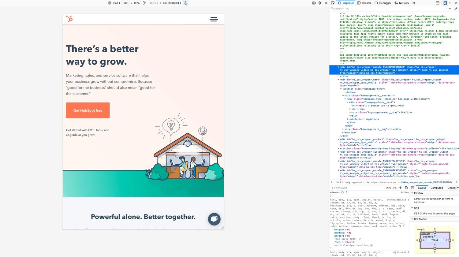 the responsive design editor in firefox inspect element tool