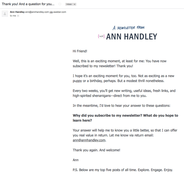 Customer Thank You Letter Example: Ann Handley
